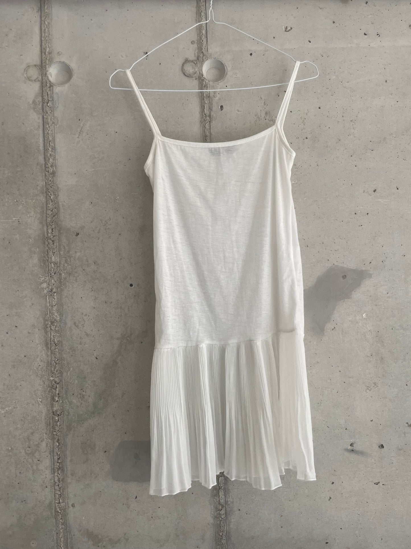 Sheer pleated mini dress
