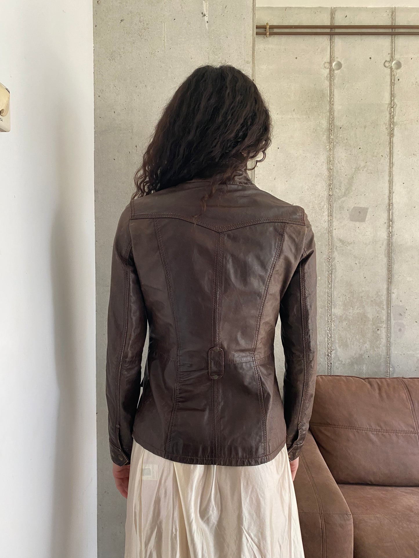 Leather biker jacket