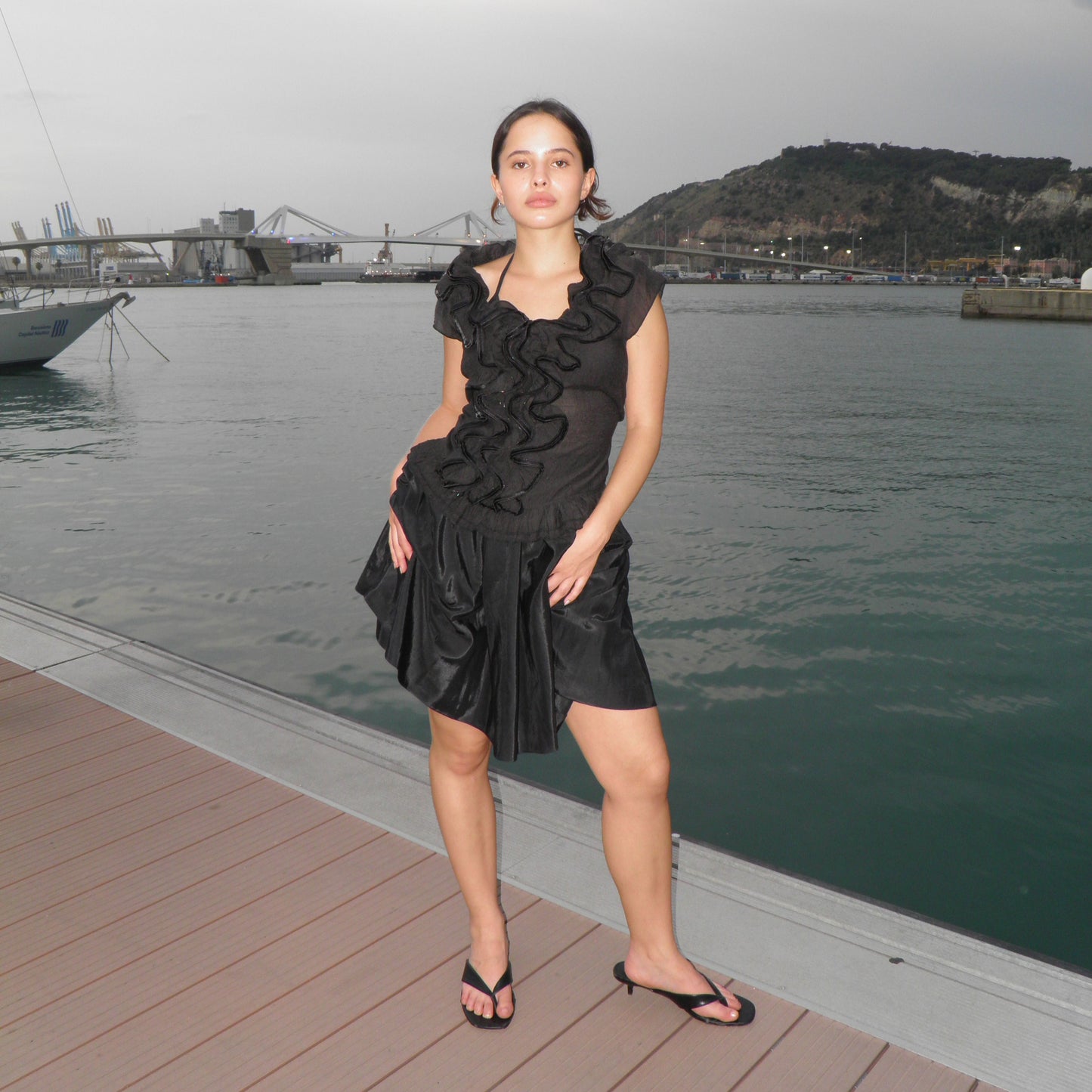 Sleveless ruffled blouse