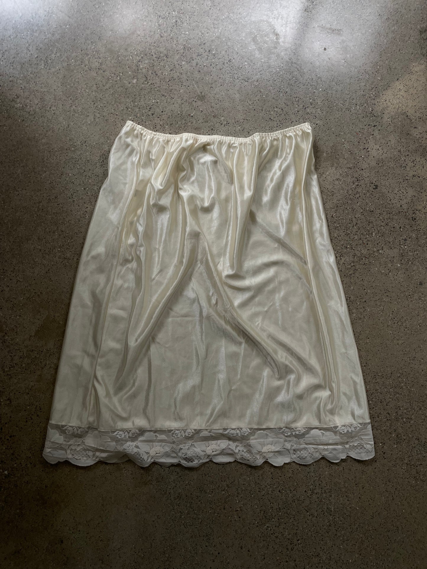 Vintage cream slip skirt