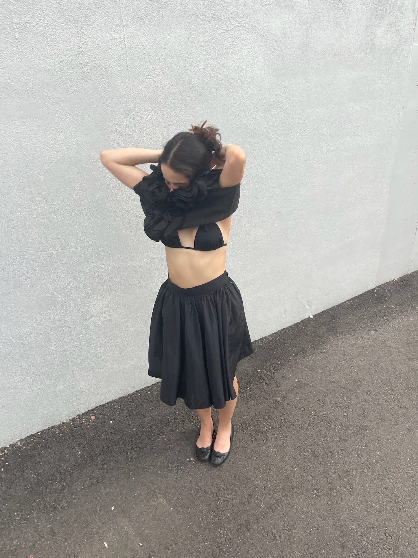 Sleveless ruffled blouse