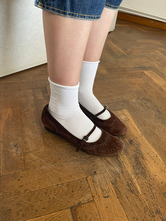 Suede ballet flats