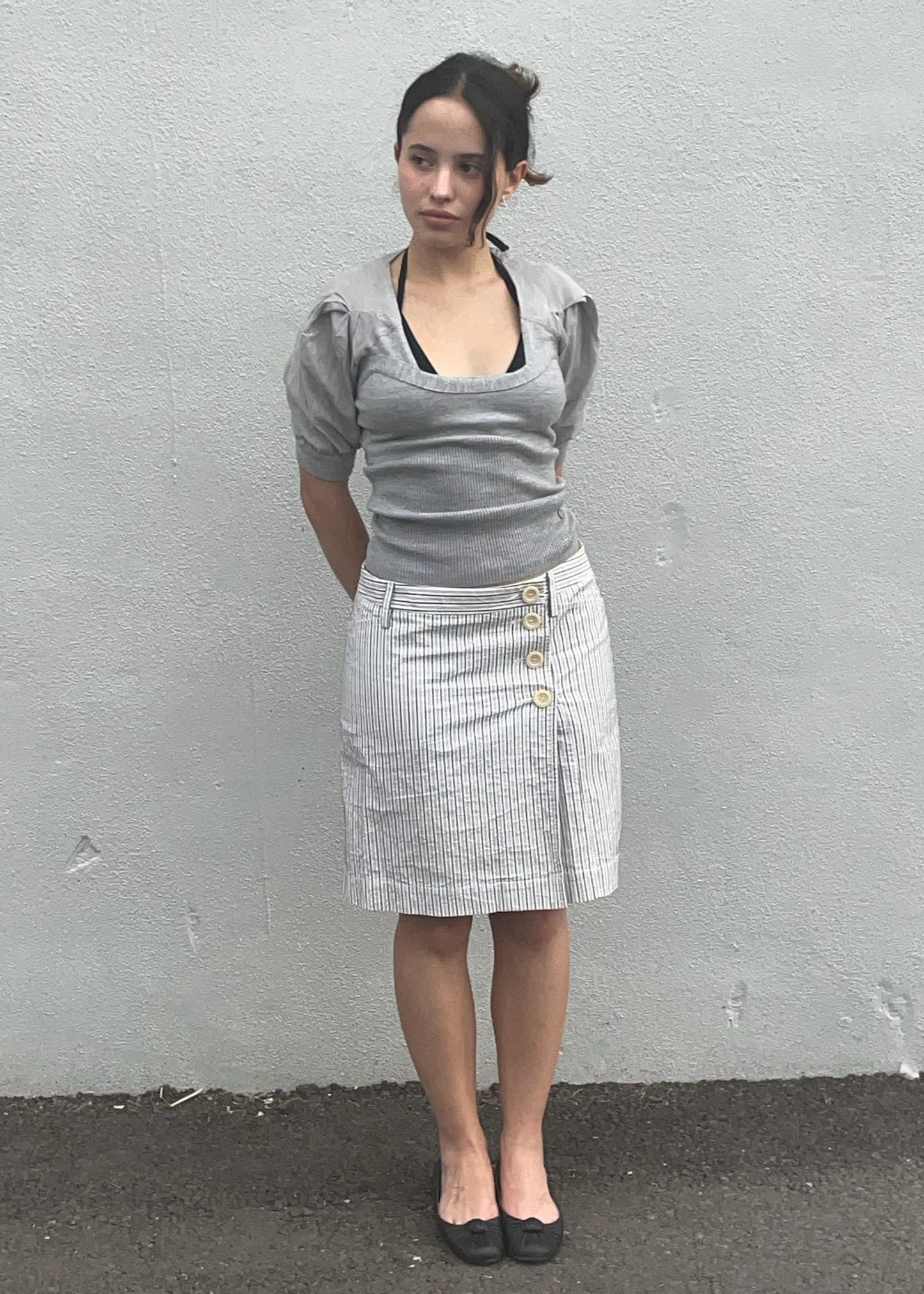 Stripped cotton skirt