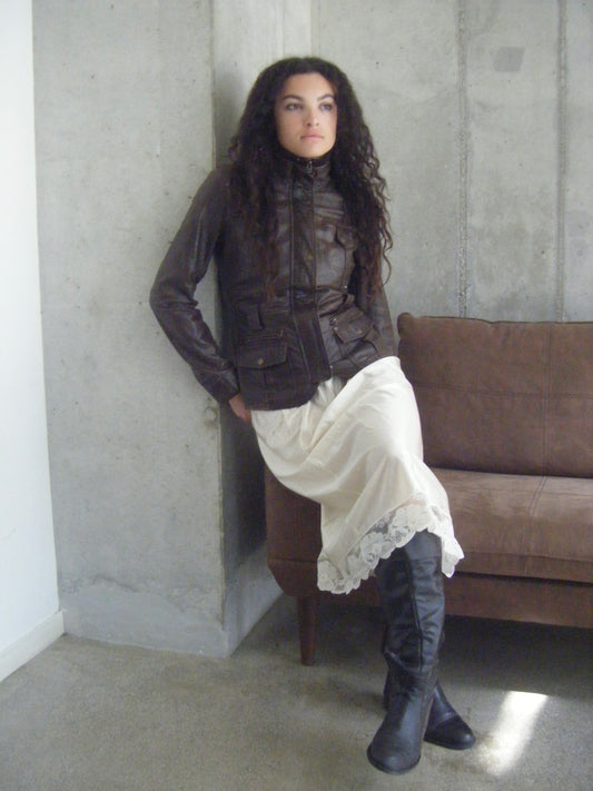 Leather biker jacket