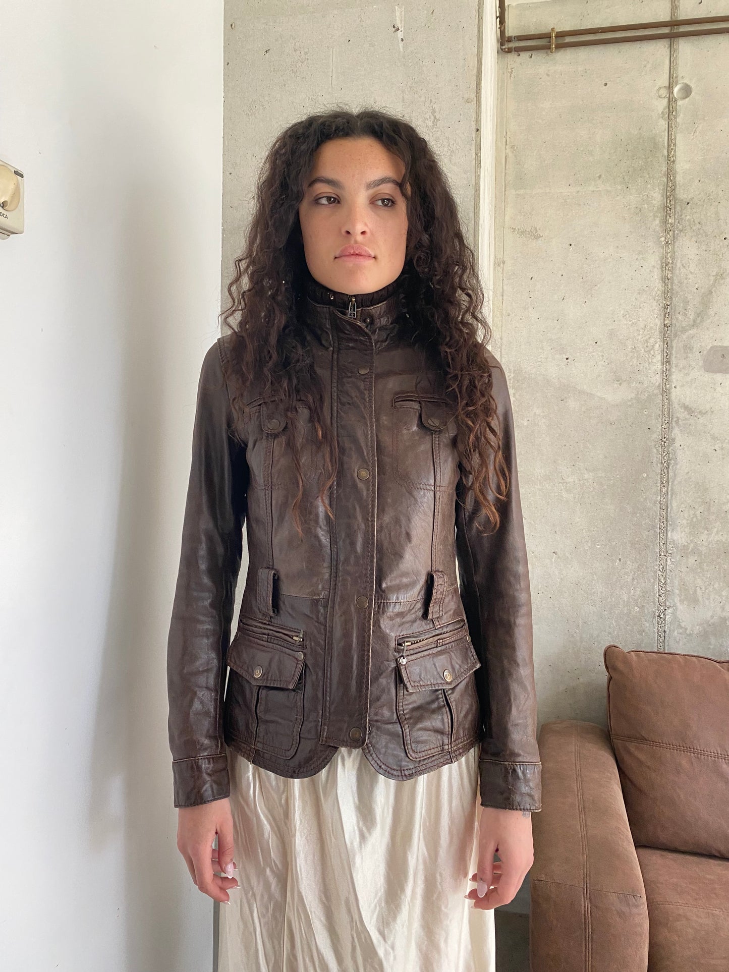 Leather biker jacket