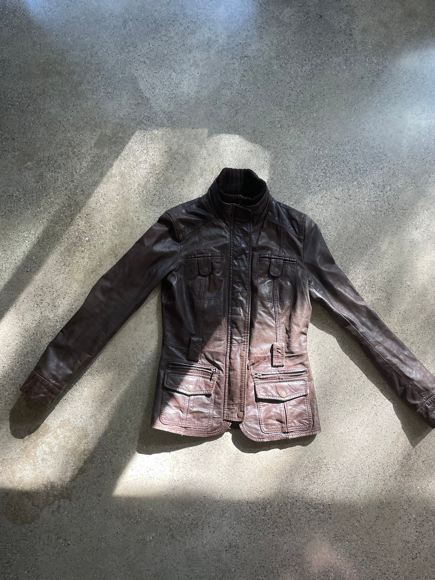 Leather biker jacket