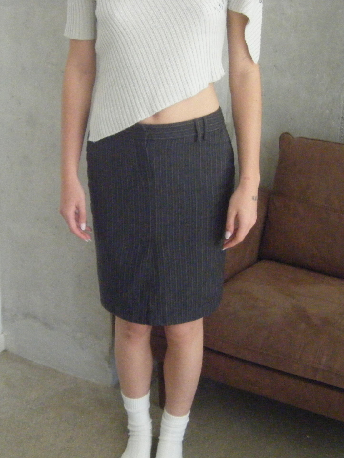 Wool midi skirt