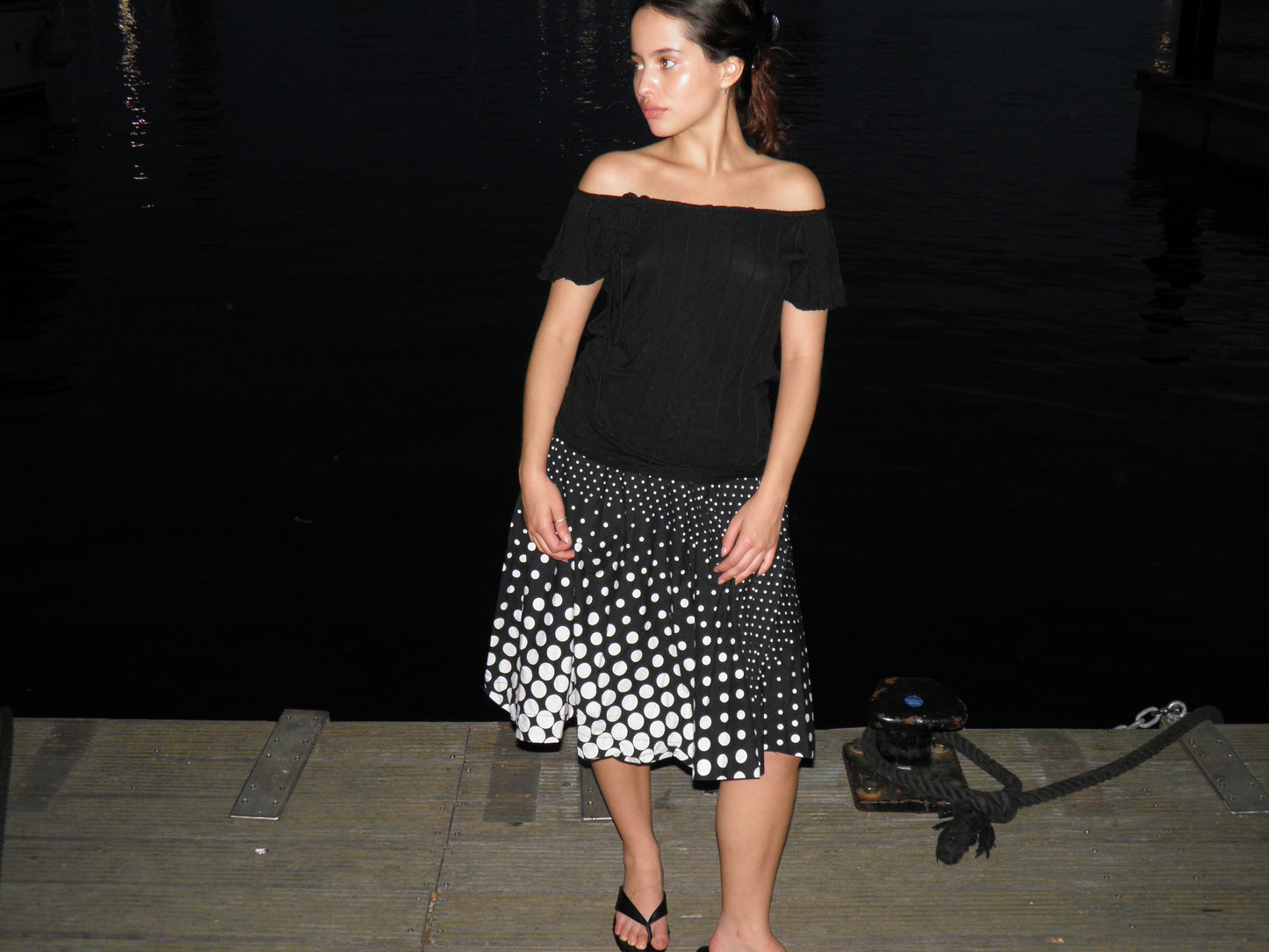 Polka dot midi skirt