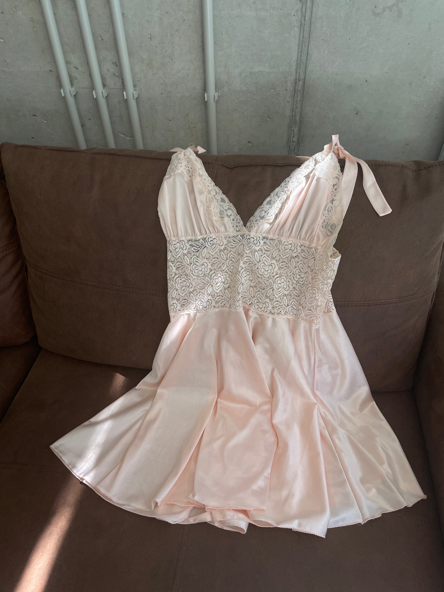 Satin & lace slip dress