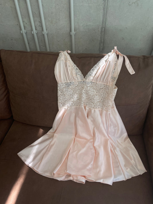 Satin & lace slip dress
