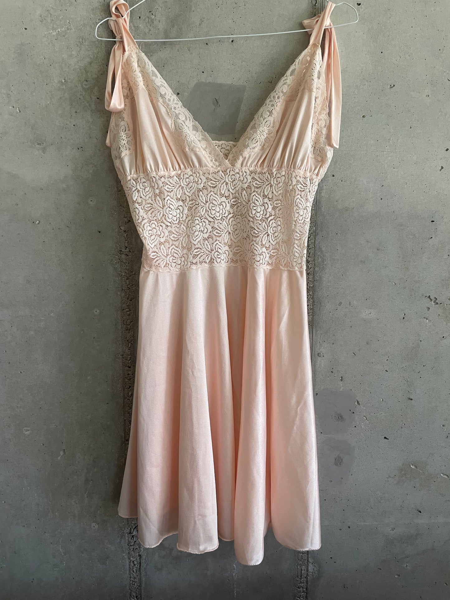 Satin & lace slip dress