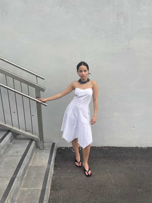 Assymetrical linen dress