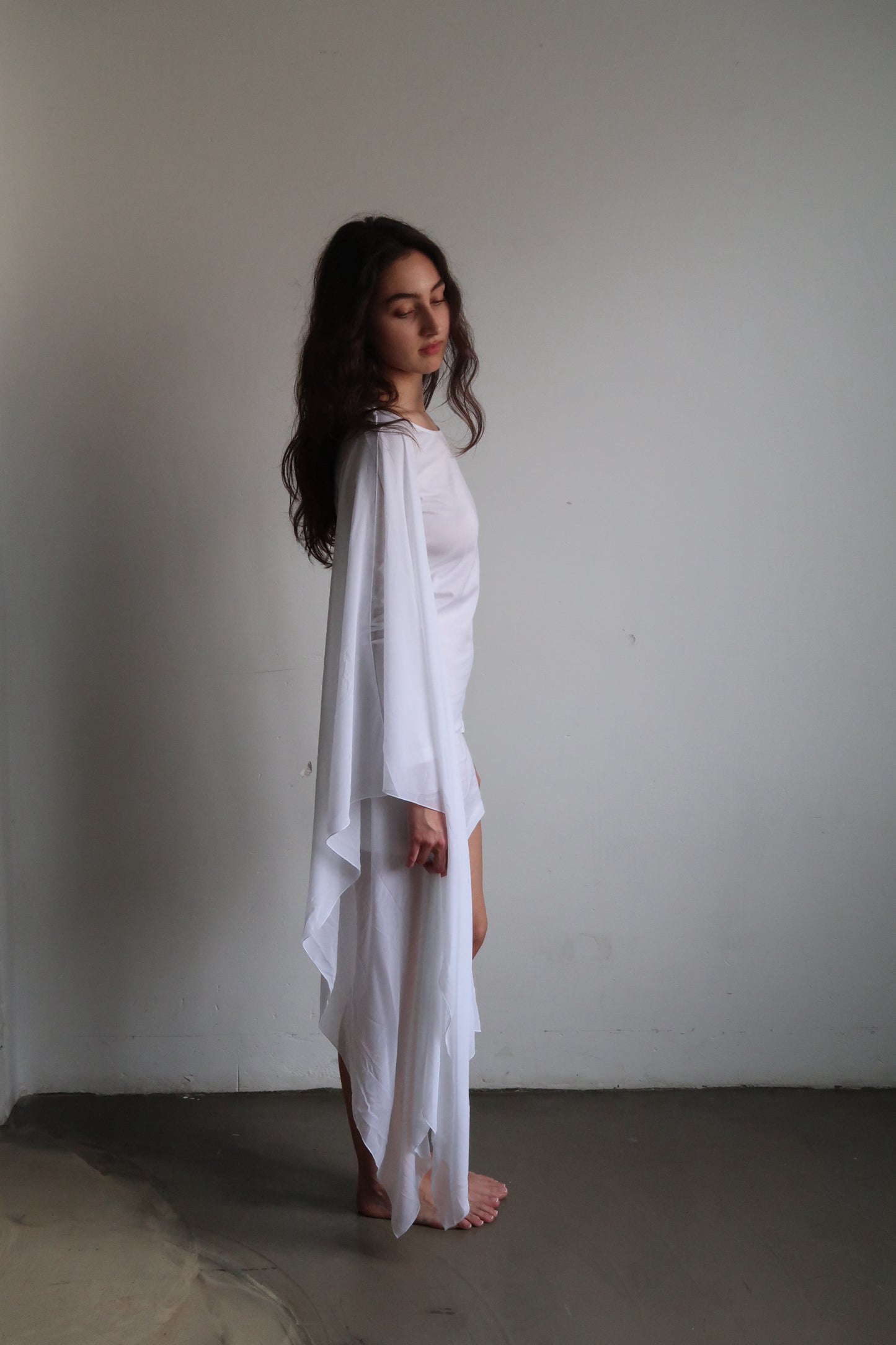 MM6 Jersey Dress with Chiffon Panel