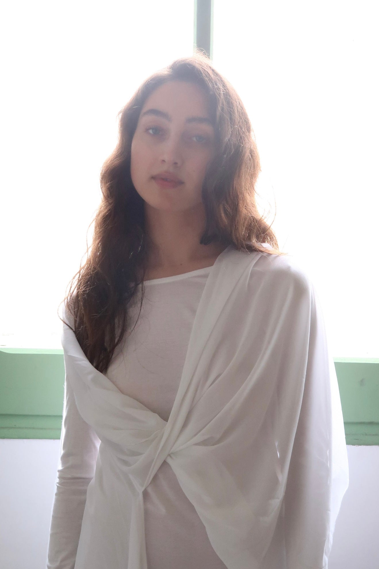 MM6 Jersey Dress with Chiffon Panel