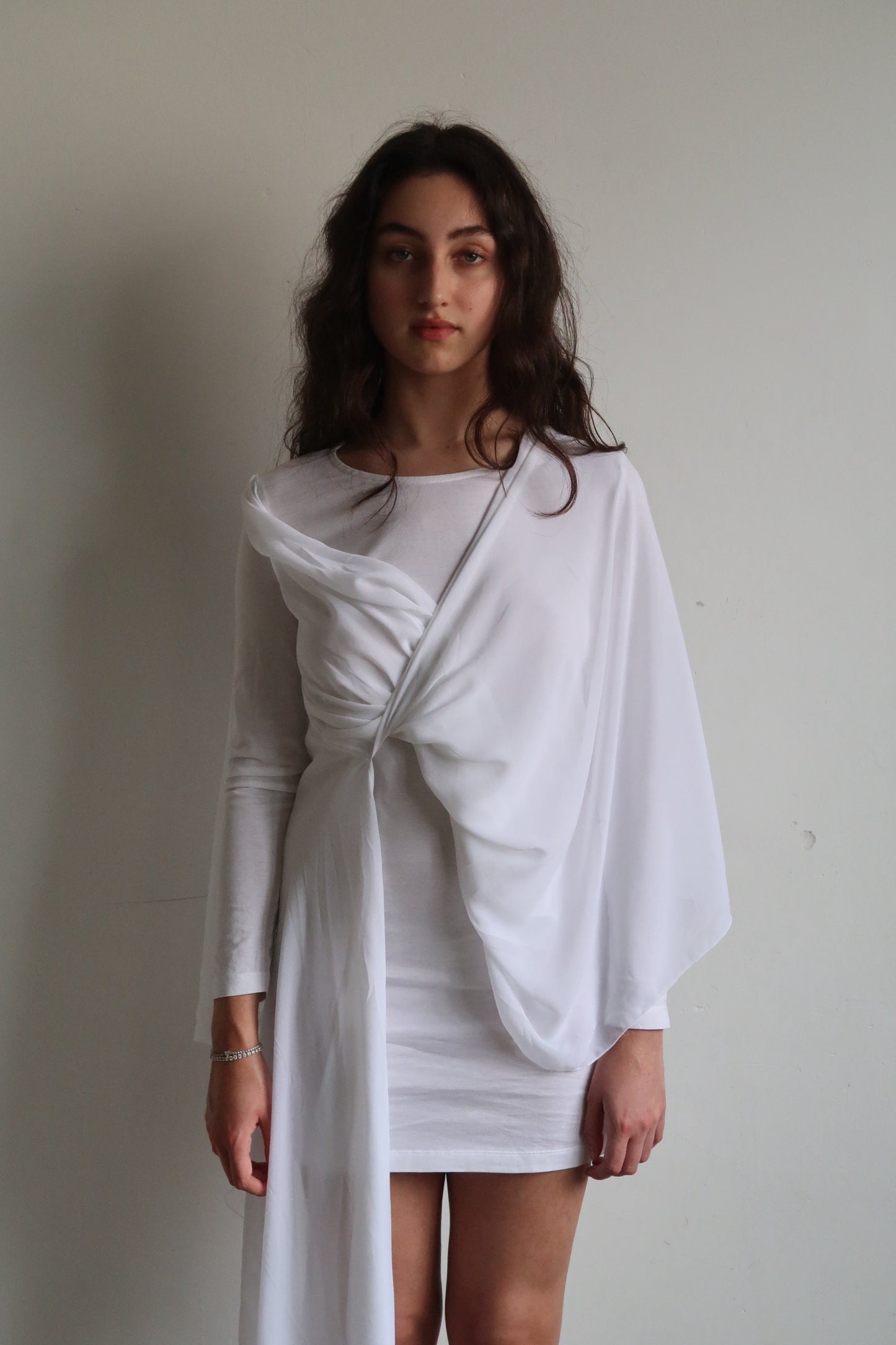 MM6 Jersey Dress with Chiffon Panel