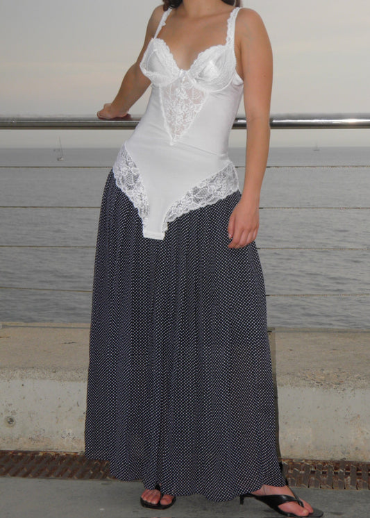 Polka dot maxi skirt