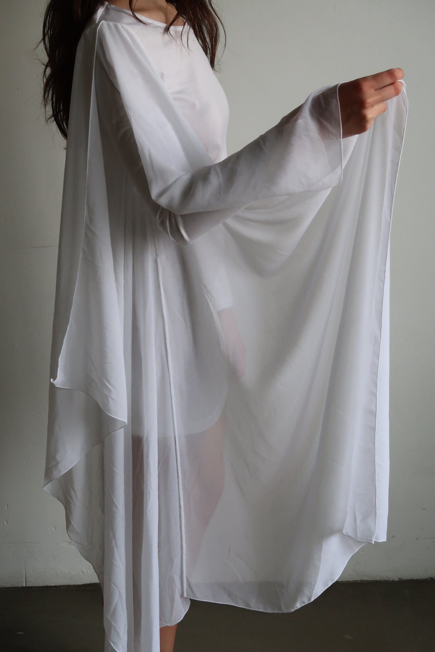MM6 Jersey Dress with Chiffon Panel
