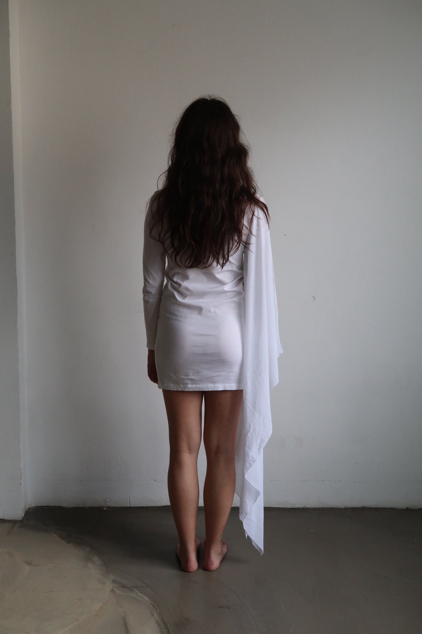 MM6 Jersey Dress with Chiffon Panel