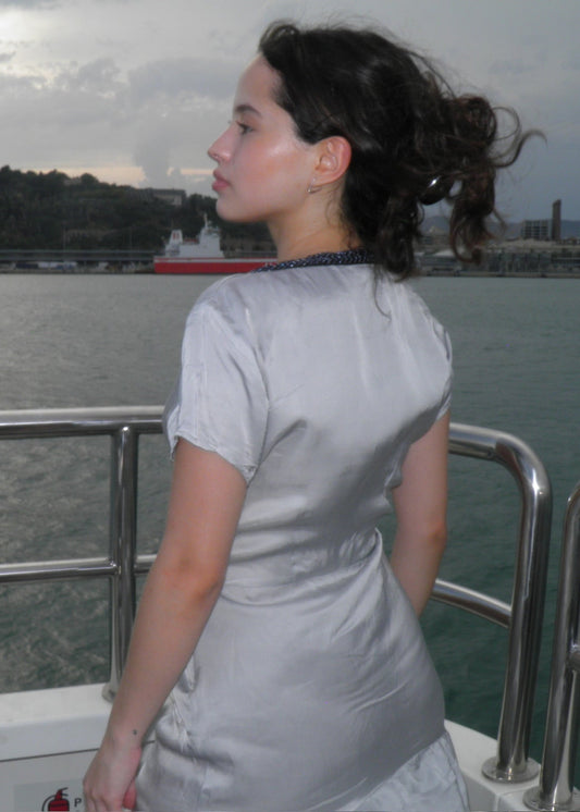 Satin beaded dress