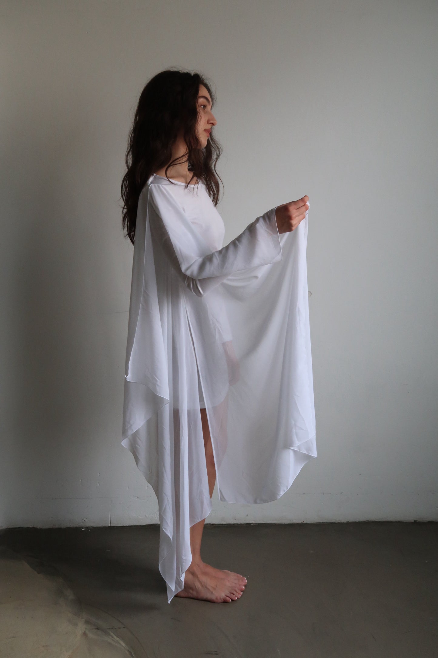 MM6 Jersey Dress with Chiffon Panel
