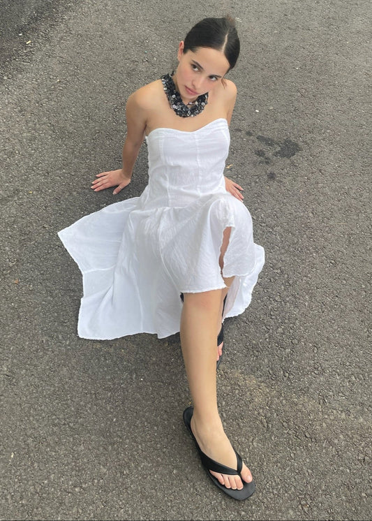 Assymetrical linen dress