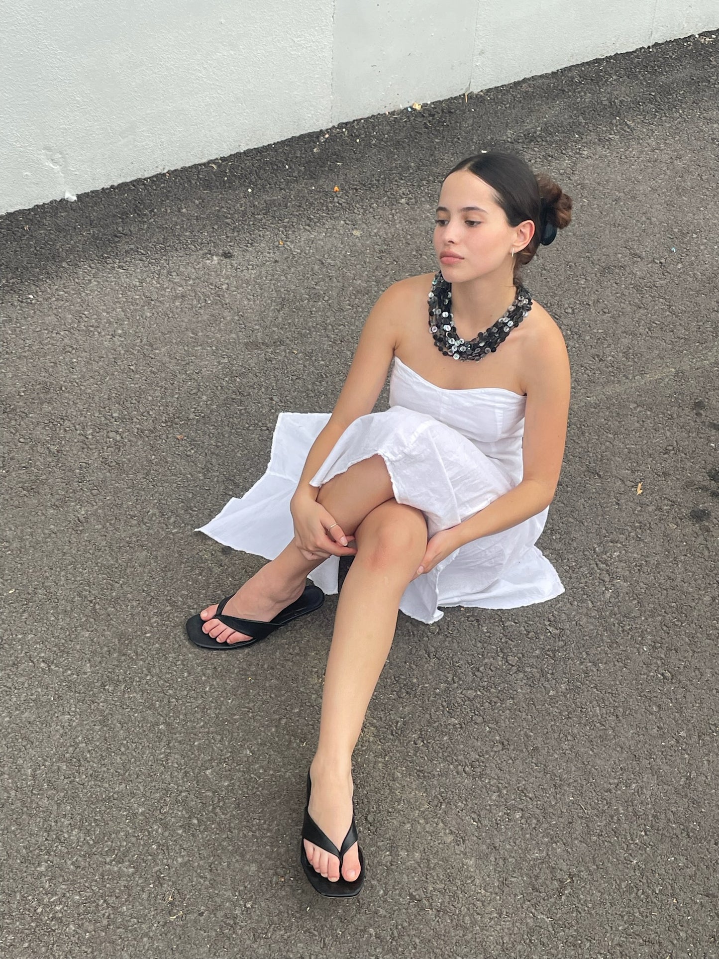 Assymetrical linen dress