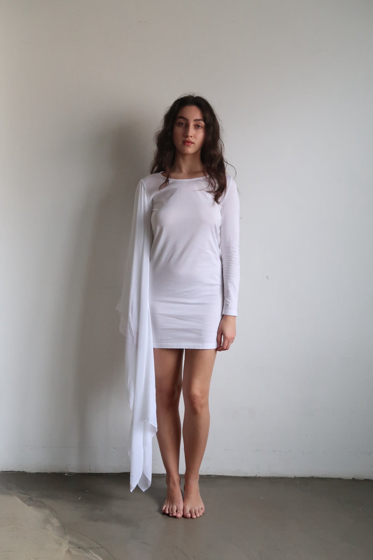 MM6 Jersey Dress with Chiffon Panel