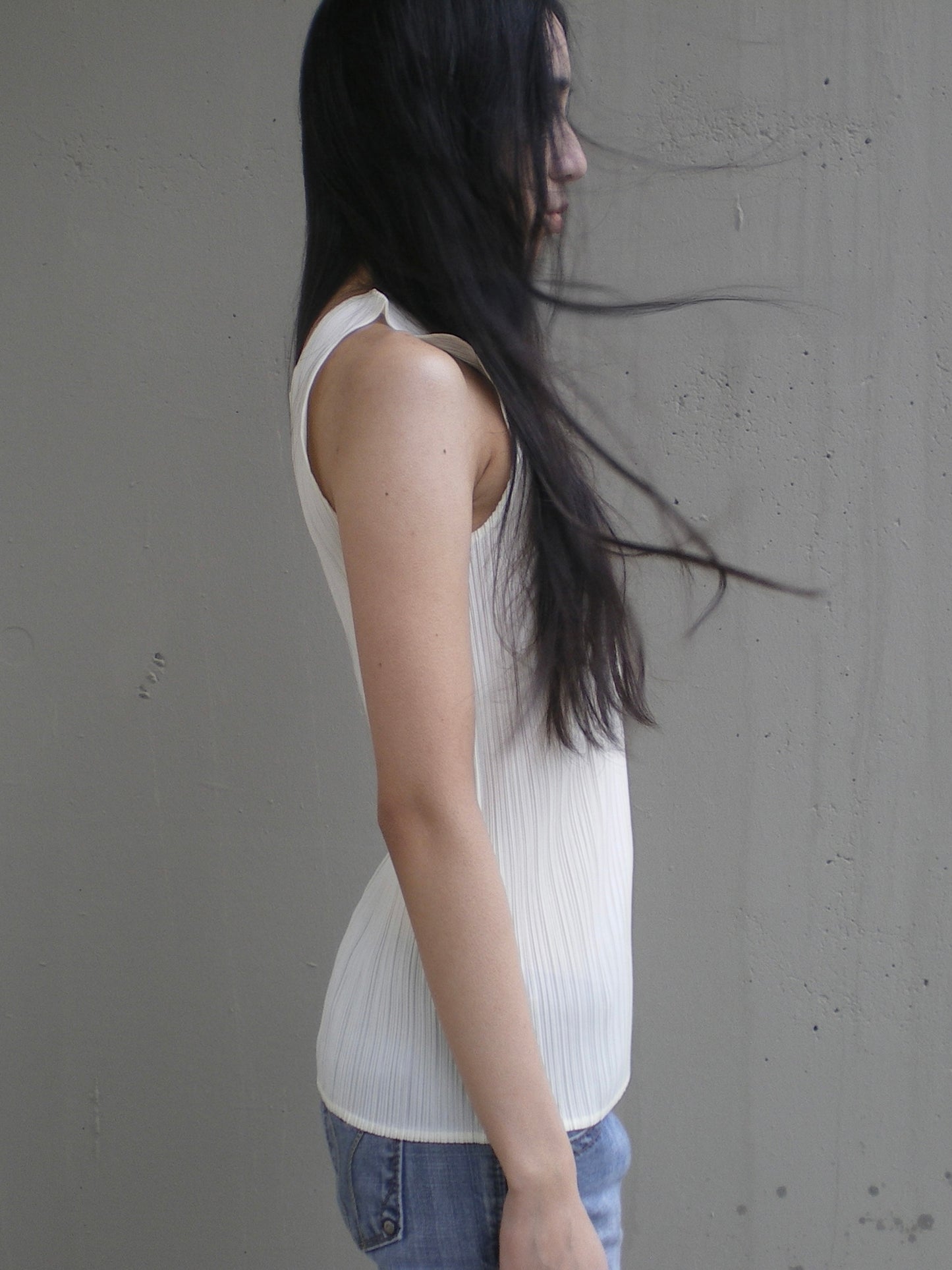 Issey Miyake Pleats Please butter top