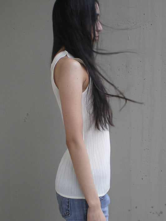 Issey Miyake Pleats Please butter top
